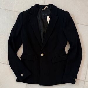 Ted Baker London Black Single-Button Notch-Lapel Blazer Size 1